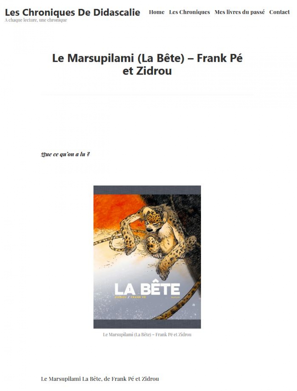 2020-10-23 : Les Chroniques De Didascalie